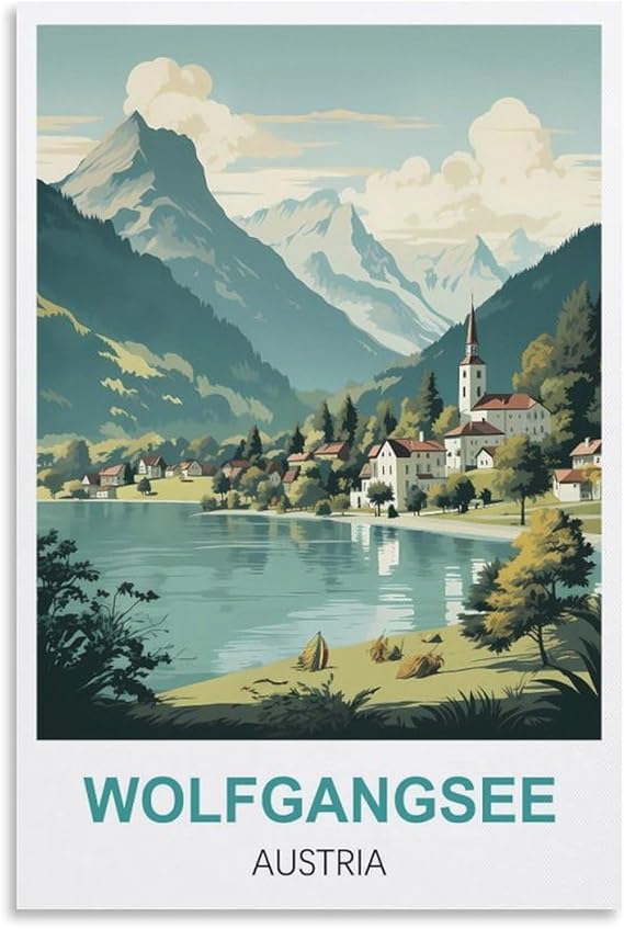 EPXZNM Винтажная металлическая жестяная табличка «Вольфгангзее, Австрия», постер, забавные пивные вывески, металлическая настенная вывеска, ретро, для мужской комнаты, дома, винтажный декор, 20 x 30 см