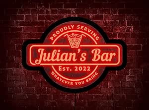 Персонализированная неоновая вывеска для бара, персонализированная световая вывеска для бара, световая вывеска для бара, неоновая подсветка для бара, светодиодная вывеска для бара на заказ, неоновая вывеска для домашнего бара, подарок для любителей выпить