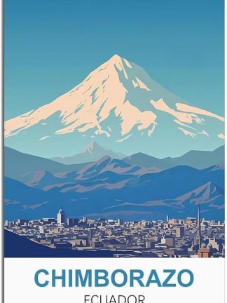 Винтажная металлическая вывеска Chimborazo Ecuador – Забавная вывеска для пива – Ретро металлическая настенная вывеска для мужской комнаты – Винтажное украшение – 30 x 30 см