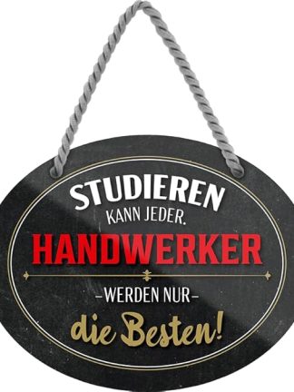 schilderkreis24 Жестяная табличка с забавной надписью «Учиться может каждый. А вот мастера — нет». Декоративный подарок для мужчины или женщины. 18 x 14 см.