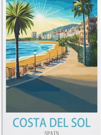 EPXZNM Винтажная металлическая жестяная табличка, Коста-дель-Соль, Испания, туристический постер, забавные пивные таблички, металлическая настенная табличка, ретро, ​​для мужской комнаты, дома, винтажный декор, 30 x 30 см
