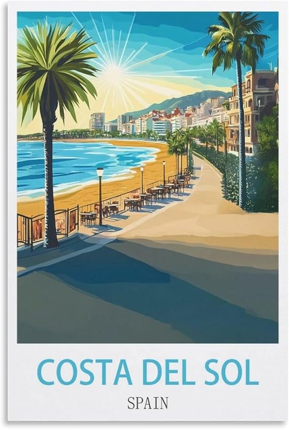 EPXZNM Винтажная металлическая жестяная табличка, Коста-дель-Соль, Испания, туристический постер, забавные пивные таблички, металлическая настенная табличка, ретро, для мужской комнаты, дома, винтажный декор, 30 x 30 см
