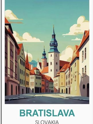 Винтажная металлическая вывеска «Братислава, Словакия» – Забавная вывеска для пива – Ретро металлическая настенная вывеска – 30 x 30 см