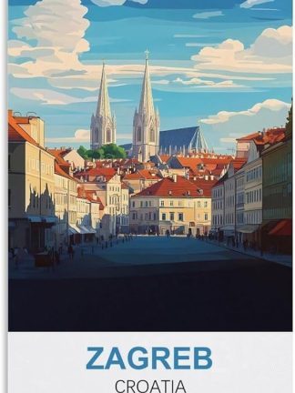 EPXZNM Винтажная металлическая жестяная табличка «Загреб, Хорватия», постер, забавные пивные вывески, металлическая настенная вывеска, ретро, ​​для мужской комнаты, дома, винтажный декор, 20 x 30 см