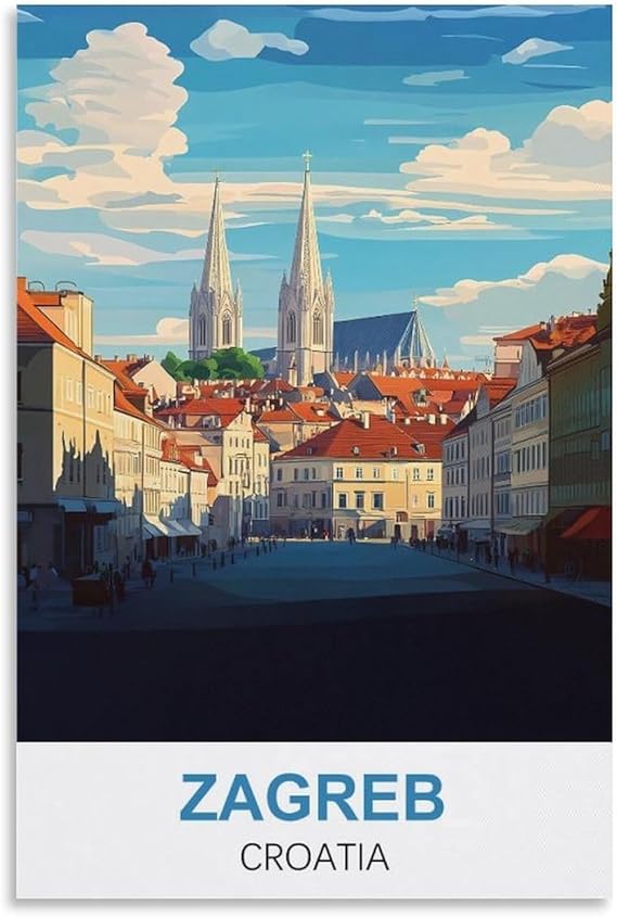 EPXZNM Винтажная металлическая жестяная табличка «Загреб, Хорватия», постер, забавные пивные вывески, металлическая настенная вывеска, ретро, для мужской комнаты, дома, винтажный декор, 20 x 30 см