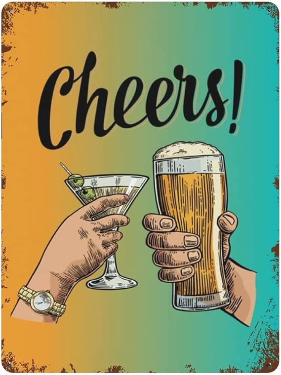 Металлическая жестяная вывеска для бара, винтажный жестяной постер, металлическая вывеска для украшения стен, кухни в деревенском стиле, дома, гаража, 16x12 дюймов.