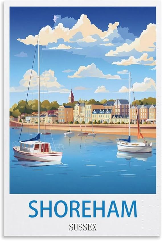 Винтажная металлическая жестяная табличка EPXZNM Шорхэм, Сассекс, туристический постер, забавные пивные вывески, металлическая настенная вывеска, ретро для мужской комнаты, дома, винтажный декор, 20 x 30 см