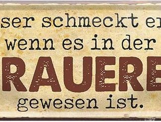 Металлическая табличка «Пивоварня» — забавная надпись — подарок для мужчин — идея для подарочного набора — ретро-декор для кухни, бара, пивного сада, мастерской, паба, вечеринки — жестяная табличка с надписью «Пиво» — 28 x 12 см