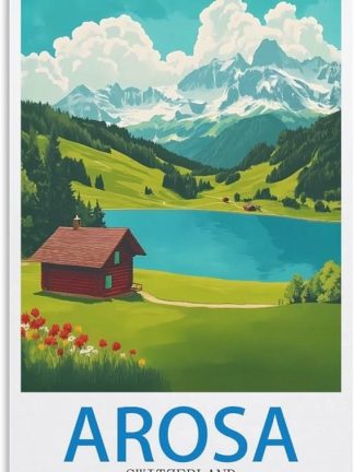 EPXZNM Винтажная металлическая жестяная вывеска Ароза, Швейцария, туристический постер, забавные пивные вывески, металлическая настенная вывеска в стиле ретро, ​​для мужской комнаты, винтажный декор, 20x30 см