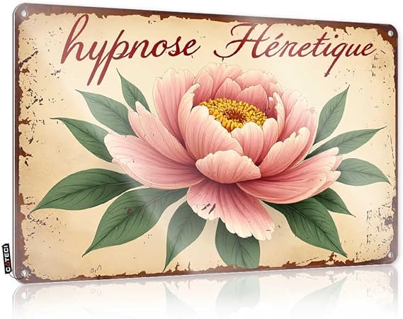 Металлическая вывеска для бара FZFN, декоративная, винтажная, розовый пион с французским текстом, жестяная вывеска, забавная вывеска для пива, бар, мужская комната, украшение (30 x 40 см)