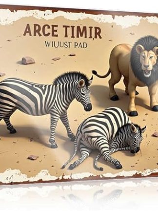 Пивные вывески FZFN, металлические, винтажные, с изображением зебр и льва в пустынном пейзаже и наложенным текстом, жестяная вывеска для спальни, двери, забавные таблички для комнат (30 x 40 см)