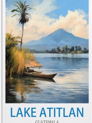 EPXZNM Винтажная металлическая жестяная вывеска с изображением озера Атитлан, Гватемала, забавные пивные вывески, металлическая настенная вывеска, ретро, ​​для мужской комнаты, дома, винтажный декор, 30 x 40 см