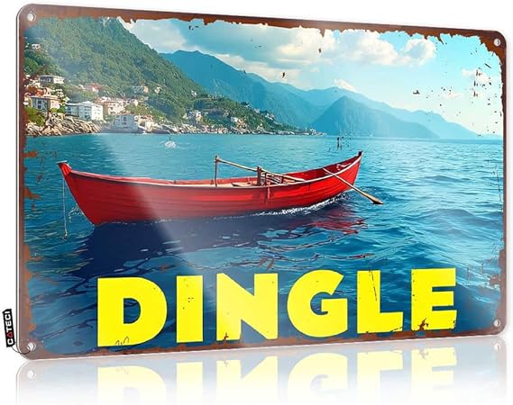Металлические пивные вывески FZFN в винтажном стиле: красная лодка, плывущая по спокойной голубой воде в Дингле, жестяная вывеска для спальни, двери, забавные таблички для комнат (30 x 40 см)