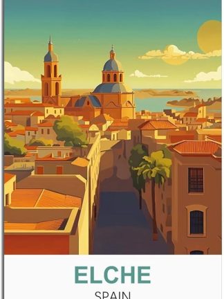 Винтажная металлическая вывеска «Эльче, Испания» – Забавная вывеска для пива – Ретро металлическая настенная вывеска для мужской комнаты – Винтажное украшение – 30 x 30 см