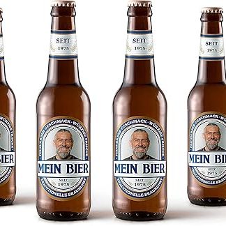 Персонализированные этикетки для пивных бутылок с фотографией и текстом, набор из 6 штук. Тема: Питер (синий).