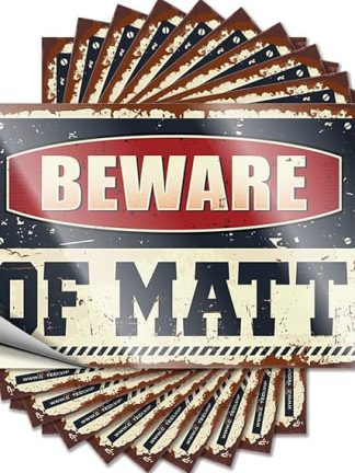 Забавные наклейки на машину Осторожно, Мэтт, 10 штук, забавные наклейки на машину, пивные таблички для мужской комнаты (12 x 18 см)