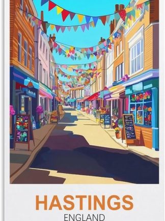 Винтажная металлическая жестяная табличка EPXZNM «Плакат Гастингса, Англия», забавные пивные вывески, металлическая настенная вывеска, ретро, ​​для мужской комнаты, дома, винтажный декор, 30 x 40 см