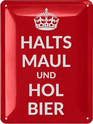 Ретро жестяная табличка – «Заткнись и принеси пиво» ​​– Забавная металлическая табличка для любителей пива – Украшение для бара, вечеринки, мастерской. Размер: 15 x 20 см.