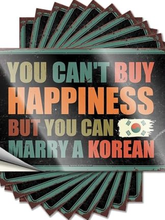 Забавные наклейки на машину Счастье не купишь, но можно жениться на кореянке, забавные наклейки на машину, пивные таблички для мужской комнаты, 12 x 18 см, 10 штук