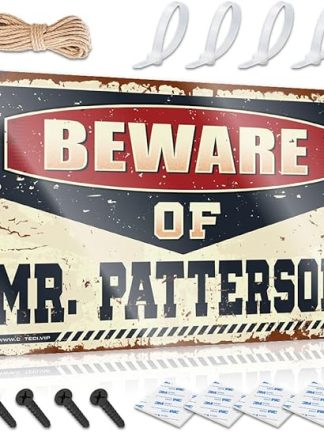 Металлическая табличка с надписью Остерегайтесь мистера Паттерсона, металлические пивные таблички, таблички для мужской комнаты, винтажные, забавные, 30 x 40 см.