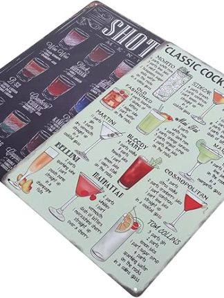 TOYANDONA Набор из 2 ретро-металлических жестяных табличек в винтажном стиле для украшения стен бара, домашнего бара, паба, пивной кухни, мужской комнаты, пивных вывесок, металлических табличек для коктейльных вечеринок.