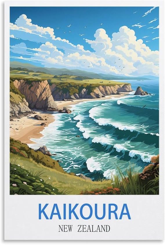 Винтажная металлическая жестяная табличка EPXZNM «Кайкура, постер Новой Зеландии», забавные пивные таблички, металлическая настенная табличка, ретро, для мужской комнаты, дома, винтажный декор, 30 x 30 см