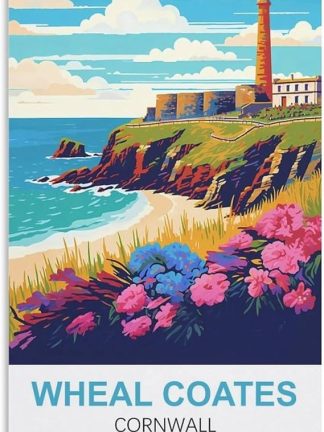 Винтажная металлическая жестяная вывеска EPXZNM с постерами Wheal Coates Cornwall, забавные пивные вывески, металлическая настенная вывеска, ретро для мужской комнаты, дома, винтажный декор, 20 x 30 см