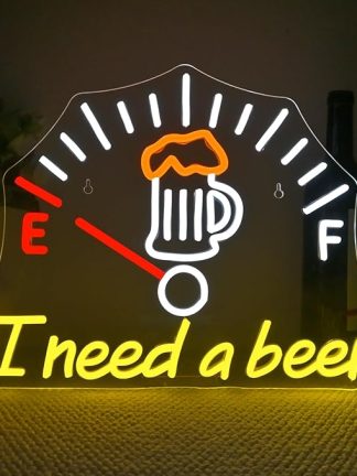 Неоновая вывеска Horseneon «Мне нужно пиво», светодиодная неоновая вывеска «Пиво», неоновая надпись «Пивная пена», неоновая вывеска для спальни, бара, винного погреба, дома, магазина, ресторана, отеля.
