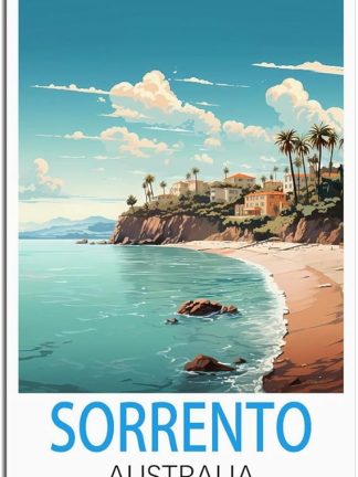 Винтажная металлическая вывеска «Сорренто, Австралия» – Забавная вывеска для пива – Ретро металлическая настенная табличка для мужской комнаты – Винтажное украшение – 30 x 40 см