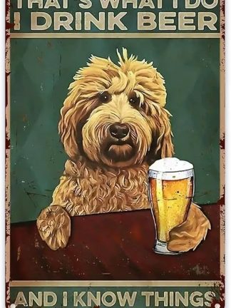 Металлическая жестяная табличка с надписью Вот чем я занимаюсь - пью пиво и много чего знаю, 20,3 x 30,5 см, забавное украшение для паба, для мужской комнаты, домашнего бара, кухни или сада, ретро-винтажная пивная табличка, подарок