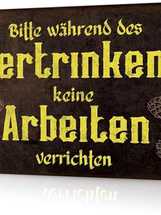 Металлическая жестяная табличка Putuo Decor с надписью «Пожалуйста, не работайте, когда пьете пиво» ​​(на немецком языке). Винтажное украшение для бара, 30 x 20 см.