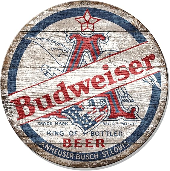 Деревянная вывеска Budweiser от Desperate Enterprises из МДФ - Пивные вывески - Ностальгические винтажные вывески - Сделано в США