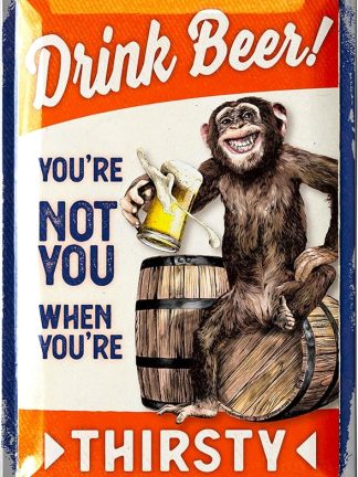 Винтажная жестяная табличка «Пивная обезьянка», декоративная металлическая табличка с забавным рисунком «Пивная обезьянка», ретро-подарки для любителей пива, 20 x 30 см.
