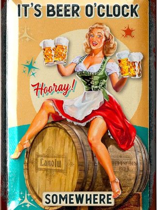 Металлические таблички в стиле ретро «Пивное время» — подарок для любителя пива, забавная табличка для пивоваров с надписями, 20 x 30 см.