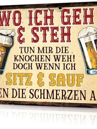 Забавная настенная табличка Putuo Decor с надписью «Куда бы я ни пошел и ни встал» — винтажная металлическая табличка для бара, кухни, банкетного зала (для сидения и напитков).