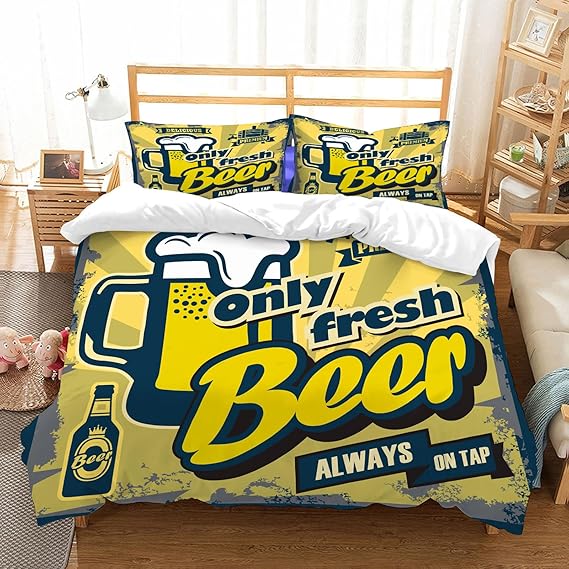 Комплект постельного белья из 100% хлопка, векторная цветная винтажная вывеска пива или буква P, особенно рекомендуется для людей с чувствительной кожей, размер 228x264 см.