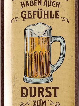 Ретро жестяная табличка «Пиво, у мужчин есть чувства» – забавные надписи, украшение для бара, вечеринки, паба – идея подарка папе на День отца, 16 x 32 см