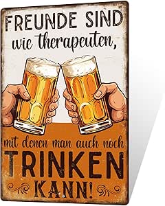 Жестяная табличка Putuo Decor - «Друзья как психотерапевты» - винтажное настенное украшение для любителей пива и баров.