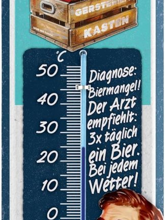 Ретро жестяная табличка с термометром «Пиво полезно, говорит доктор!» Забавная табличка с надписью «Пиво» для украшения вечеринки, паба или бара – отличный подарок для любителя пива.