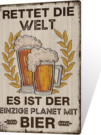 Декоративная металлическая винтажная вывеска Putuo Decor, 1 шт., для украшения дома, бара, паба, клуба, гаража, мужской комнаты, размер 7,8 x 11,8 дюймов (желтое пиво).