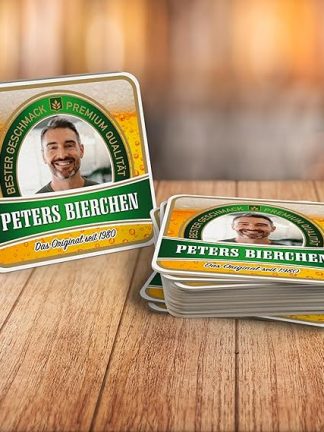 Персонализированная подставка под пивную кружку с фотографией и текстом | Набор подставок под пивную кружку с фотографией | Количество и рисунок на ваш выбор