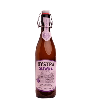 Piwo bystre jasne Śliwka pasteryzowane 0% alk. 500ml - Schronisko Bukowina