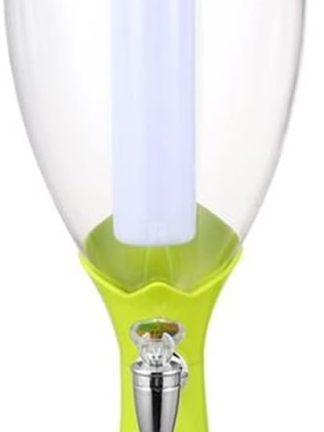 Диспенсер для пива Beer Tower 3 л с LED-подсветкой. Диспенсер для пива, напитков, воды и холодных напитков. Подходит для бара, дома, вечеринки, фуршета (Цвет: золотистый) (желтый)