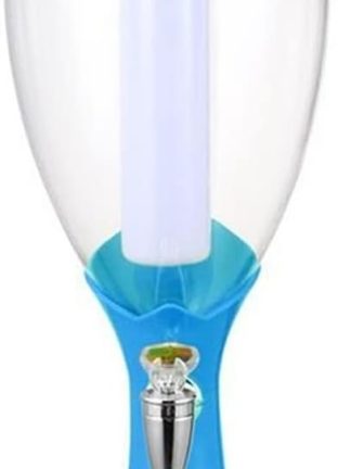 Диспенсер для пива Beer Tower 3 л с LED-подсветкой. Диспенсер для пива, напитков, воды и холодных напитков. Подходит для бара, дома, вечеринки, фуршета (цвет: золотистый) (синий)