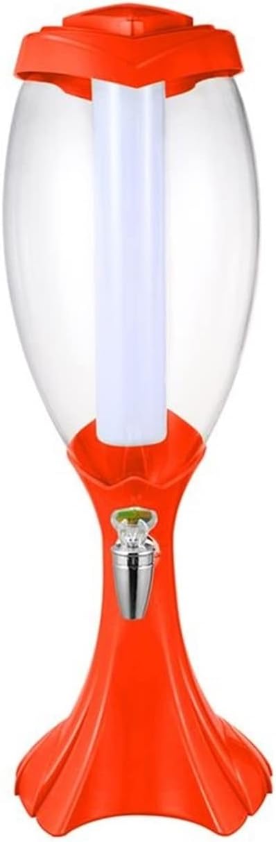 Диспенсер для пива Beer Tower 3 л с LED-подсветкой. Диспенсер для пива, напитков, воды и холодных напитков. Подходит для бара, дома, вечеринки, фуршета (Цвет: золотистый) (F)