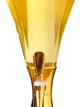 Диспенсер для пива Beer Tower 3 л, сферический диспенсер для напитков со льдом, подсветкой и краном, съемные сосульки для охлаждения напитков, идеально подходит для бара, золотистый диспенсер для напитков для вечеринок (объем: 1,5 л) (3 л)
