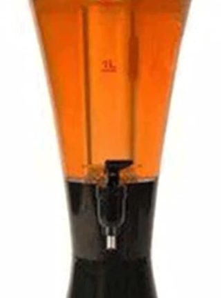 Диспенсер для напитков Beer Tower 3 л, отдельный диспенсер для напитков в бочке для вечеринок, баров и спортивных мероприятий (черный, 48x20x24 см)