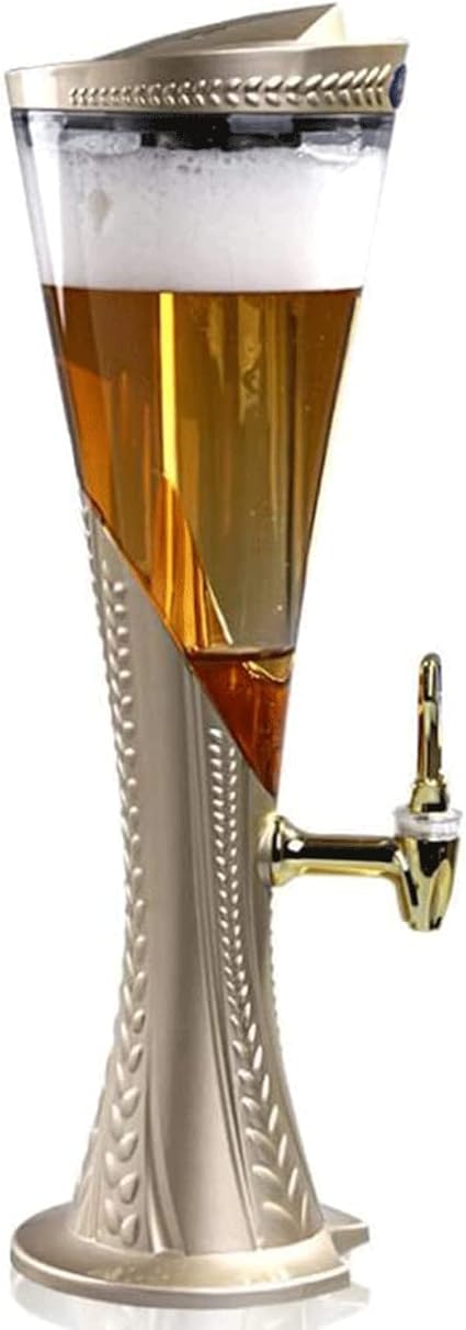 Настольный мини-диспенсер для пива Beer Tower Drink Dispenser объемом 3 л с краном и трубкой для льда, легко моется, подходит для дома, паба, буфета, ресторана, вечеринок, спортивных мероприятий и вечеринок.