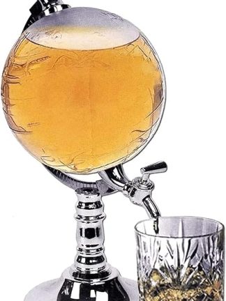 Настольный мини-диспенсер для напитков Beer Tower объемом 1,5 л, прозрачный, шарообразной формы, с небольшой воронкой, для домашнего бара, вечеринок, буфета, ресторана, спортивных мероприятий.