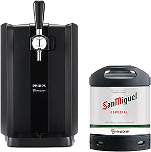 Набор для дегустации черного пива PerfectDraft, включающий кег San Miguel объемом 6 л и домашний диспенсер Philips.